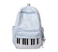 Genérico Travel Backpack - Long Lasting Piano Print Large Capacity Bookbag | Adaptable Compartments Design Lightweight Travel Backpack For Laptop Hiking College Airplane Students Daily, bleu, Consulte