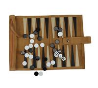 Genérico Travel Size Backgammon Game - Leather Portable Strategy Board