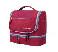 Generico Travel Toiletry Bag, Large Capacity Toiletry Bag, Wet and Dry Separation Pouch, Toiletry Storage Organizer, Toiletry Bag with Hook, Waterproof Toiletry Bag for Travel, Wine Red,