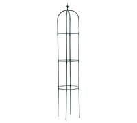 Generico Trellis pour de Jardin - Cadre d'obélisque en métal Noir de 113 cm, Support pour Rose en Escalade rouillée, Support pour Fleurs décoratives | vis extérieures en Pot de légumes