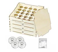 Genérico Trieur de briques : rangement de quatre plateaux, plateaux de filtration de différentes tailles, organisateur de tri des blocs de construction transportable en bois