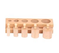 Genérico Trieur de formes | Kit de dentelle avec meules et blocs de bois - Blocs de construction de cylindres en bois avec poignée | Pour apprentissage précoce à la maison et à l'école maternelle