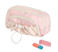 Genérico Trousse à crayons esthétique avec cordon de serrage - Organisateur scolaire avec grande capacité pour ranger des fournitures pour étudiants, rose, Consulte la descripción, Voir description