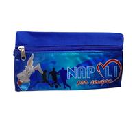 Generico Trousse à crayons Napoli Sachet bleu, 24 x 13 x 6 cm, thème Football Forza Napoli pour toujours, école et bureau