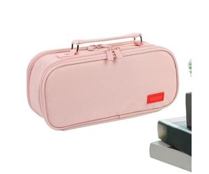 Genérico Trousse avec Compartiments - Sac Portable Grande capacité - Organiseur de Bureau pour étude, école, Maison, travaux manuels et Maquillage, Rose, Voir la Description, Voir Description