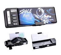 Genérico Trousse de papeterie multifonctionnelle avec compartiments à boutons, trousse à crayons, papeterie avec verrouillage par mot de passe pour garçons, filles, étudiants (Noir)