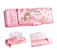 Genérico Trousse de papeterie multifonctionnelle avec compartiments à boutons, trousse à crayons, papeterie avec verrouillage par mot de passe pour garçons, filles, étudiants (rose)