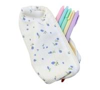 Generico Trousse florale, trousse florale,Sac à cosmétiques Étui à stylo mignon | Trousse à crayons, trousse à maquillage, organisateur de papeterie pour femmes et, bleu, Reportez-vous à la