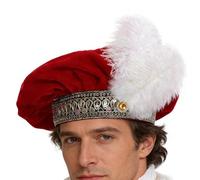 Genérico Tudor Chapeau médiéval en velours pour homme | Béret Renaissance raffiné pour festivals, cosplay, mariage, théâtre et thématiques | Accessoire de costume historique élégant