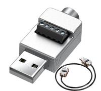 Genérico USB 2.0 Lötlosenadapter, lötloser USB -Anschluss | Stecker Männlicher/weiblicher USB 2.0 -Konverter Plug,-Ladegerät, Metall -Fall -Terminalblock, Support -Ladung