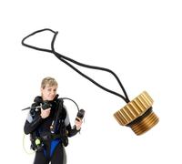 Genérico Valves DIN pour réservoirs de plongée | Protection avec corde | Bouchon anti-poussière fileté léger pour plongée pour cylindre | Équipement d'équipement sous- Accessoire de sécurité