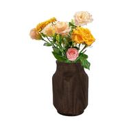 Generico Vase en bois - Porte-fleurs rustique, accent de table de ferme, centre de table décoratif en bois massif, 11 x 20 cm, pour étagère de comptoir, étagère pour chambre à coucher, bureau, bureau
