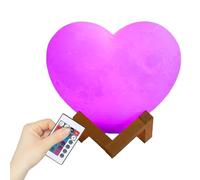 Generico Veilleuse en forme de coeur - lumière LED avec télécommande | set de lampes coeur san, décoration LED 16 couleurs rechargeable via USB, lampes de nuit avec câble de recharge pour saint