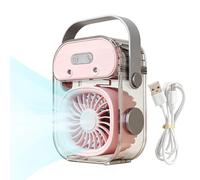Genérico Ventilateur avec brumisation, refroidissement silencieux avec asse, ventilateur de table à piles pour été, maison, chambre, extérieur, voyages, camping, randonnée, pêche, plage, pique-nique