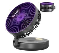 Genérico Ventilateur circulateur d'air de bureau | Ventilateur personnel avec diffuseur d'arômes, rechargeable à 5 vitesses avec lumière nocturne pour chambre, camping, salon et extérieur
