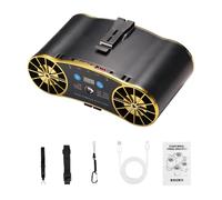 Generico Ventilateur clip pour ceinture, refroidissement rechargeable USB, ventilateur de taille avec lumière pour camping, plage, voyage chantier