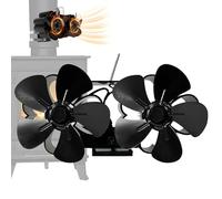 Genérico Ventilateur de chaleur pour poêle - Auto -up - Ventilateur thermique pour bois et granulés | Circulateur d'air économique avec sécurité intégrée pour poêles et maisons