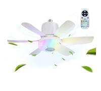 Genérico Ventilateur de plafond en bois, ventilateur de plafond, Plaffond avec lumière | Pllafond Built pour la chambre | Fonction minuteur, 3 vitesses, intensité variable silencieuse