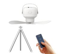 Genérico Ventilateur de plafond portable avec lumière - Ventilateur avec lumière alimenté batterie pour tente de camping, batterie 7200 mAh équipement polyvalent pour extérieur, auvent, terrasse