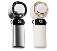 Genérico Ventilateur de poche, ventilateur de poche portable avec réfrigérateur intégré, de poche rechargeable par USB portable, écran numérique silencieux pliable pour écrivain