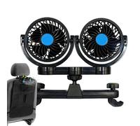 Genérico Ventilateur de siège arrière - Ventilateur électrique à circulation d'air - Rafraîchissant double tête 12 V 24 V pour animaux de compagnie, voiture, véhicule climat chaud, camion, voyage sur