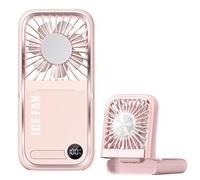 Genérico Ventilateur de table - Ventilateur personnel pliable avec charge USB écran LED Support pour téléphone pour bureau, chambre, magasin