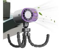Generico Ventilateur de voiture portable, ventilateur à LED à 199 vitesses en forme de poulpe, ventilateur à clip avec rotation à 360° et recharge Type-C | pour adultes, étudiants, plage, cuisine