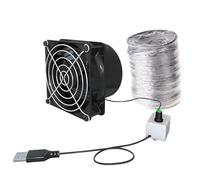 Generico Ventilateur d'échappement, alimenté par USB, absorption de fumée à vitesse réglable, mini ventilateur de ventilation d'air, ventilateur extracteur en ligne, design compact et silencieux, noir