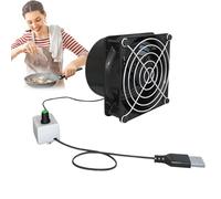 Generico Ventilateur d'échappement, alimenté par USB, absorption de fumée à vitesse réglable, mini ventilateur de ventilation d'air, ventilateur extracteur en ligne, design compact et silencieux, noir