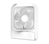Generico Ventilateur oscillant - Ventilateur pliant à main avec 4 vitesses, rechargeable oscillant à 90 degrés - pour bureau, voyage, chambre, dortoir, table de chevet, utilisation intérieure et