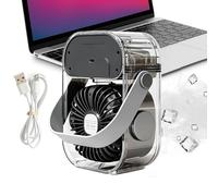 Genérico Ventilateur portable nébuliseur - Refroidissement silencieux avec poignée | Ventilateur de table à piles pour maison, bureau, école, voyages, camping, pêche, plage et plein air