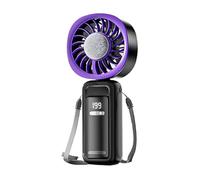 Generico Ventilateur portable - rechargeable, réglable avec écran LED, refroidisseur portable puissant, mini ventilateur - pour voyage été, camping, plage, bureau,
