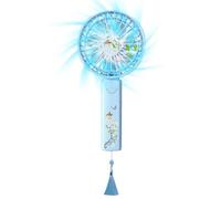 Genérico Ventilateur portable, ventilateur de main rechargeable, 3 vitesses, ventilateur de table avec support, maquillage léger, voyage, plage, intérieur et extérieur