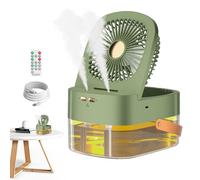 Generico Ventilateur pulvérisateur portable | humidificateur pulvérisateur | 2,5 L grand réservoir | 22,3 x 17,1 x 13 cm ABS | avec télécommande et minuterie de soulagement d'air sec sur 20 à 100 m²