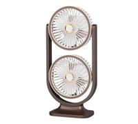 Generico Ventile À Double Tête - Dispositif De Refroidissement Rechargeable USB | Ventilateur Mural Pour La Maison, Extérieur, Voyage, École, Cuisine, Chambre à Coucher, Séjour, Camping