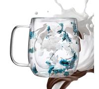 Genérico Verre à thé de fleurs | Verre à double paroi pour infusions de floraison sèche | Tasse à café, support, design élégant, résistant à la chaleur, pour cappuccino, lait, boissons froides