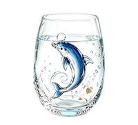 Generico Verre à vin pieuvre 420 ml 2D transparent nouveauté côtière | Gobelet avec animal marin pour glace, eau, lait, café, pendaison de crémaillère, fête à thème, maison et bureau
