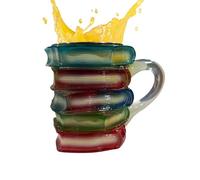 Genérico Verre thermique portable pour thé et café de style classique - Verres à vin de 200 ml avec décoration 3D rétro | Verre à thé dans un livre coloré décoré avec un cadeau vintage à la main
