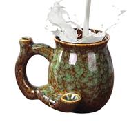 Generico Verres à café de voyage avec poignée ergonomique résistante à la chaleur de 13,5 x 10 cm, 380 ml | en céramique pour chocolat chaud, lait chaud, froid, eau glacée, jus
