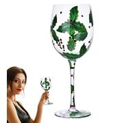 Genérico Verres à vin de Noël à longue tige, verres à vin rouge : verres festifs pour Noël, hiver, célébration du Nouvel An, fête de réunion de famille à la maison