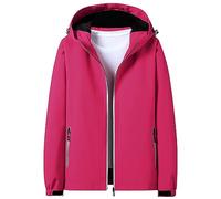 Generico Veste De Pluie Femmes De Pluie De Voyage Veste De Vent Résistant Au Soleil Imperméable Léger Vestes Pliables En Plein Air Veste Softshell Veste Randonnée Randonnée Trench, Rose chaude., 3XL