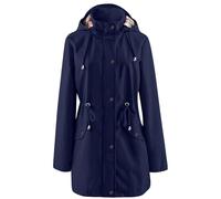Generico Veste Imperméable Femme Imperméable Léger Coupe-Vent Résistant Au Soleil Portable De Pluie Vestes Randonnée Pliable Trench Voyage Coupe Vent Grande Taille Veste En Plein Air, Marine militaire