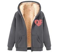 Generico Veste polaire pour femme, en peluche, légère, poilue, couleur unie, confortable, chaud, doux, surdimensionné, lourd d'hiver, manteau à capuche rembourré à manches longues, veste en peluche