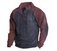 Genérico Vêtements de loisirs Top Sport avec Fermeture 1/4 Sweatshirt Western Style Sweatshirt Vintage Campagne Lisse pour les Hommes en plein air, aubergine, S