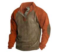 Genérico Vêtements de loisirs Top Sport avec Fermeture 1/4 Sweatshirt Western Style Sweatshirt Vintage Campagne Lisse pour les Hommes en plein air, vert, XXL