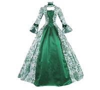 Generico Vêtements d'Halloween Femme, Costume médiéval Femmes Vêtements Déguisements Renaissance Fée Mauvaise Costume pour Carnaval Fêtes Robe Longue Une Pièce Mystico Vampire