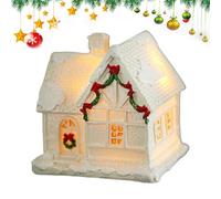 Genérico Village de Noël - Maison en résine avec lumière chaude - Décoration à collectionner pour étagère de cheminée Vitrine Hiver