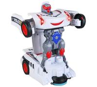 Generico Voiture électrique de police - Véhicule robotique transformable, musique légère à LED | interactif pour les enfants Garçons Filles Expérience de jeu avec des véhicules créatifs Jeu de rôle