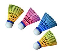 Genérico Volants Lumineux | 4 Plumes avec éclairage LED - Équipement d'entraînement de Badminton pour débutants | pour et Adultes débutants, Sports d'intérieur et d'extérieur