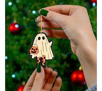 Generico Wall Art Decoration Formes adorables pour décorations festives en bois Pumpkin Pendant (H, 8X8X1CM)